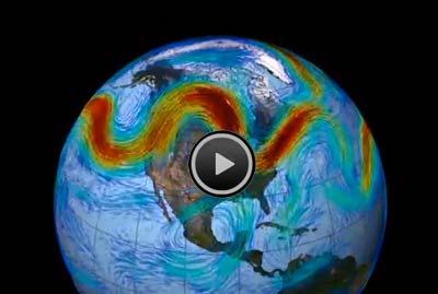 A NASA computer model animation showing the evolution of a large dip in ...